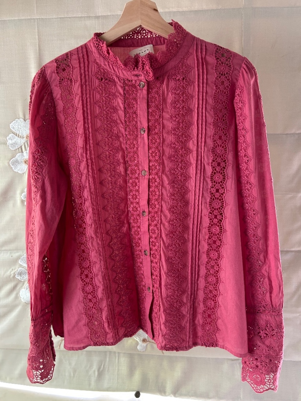 Sezane Rym Shirt Light Rosewood - Size 8